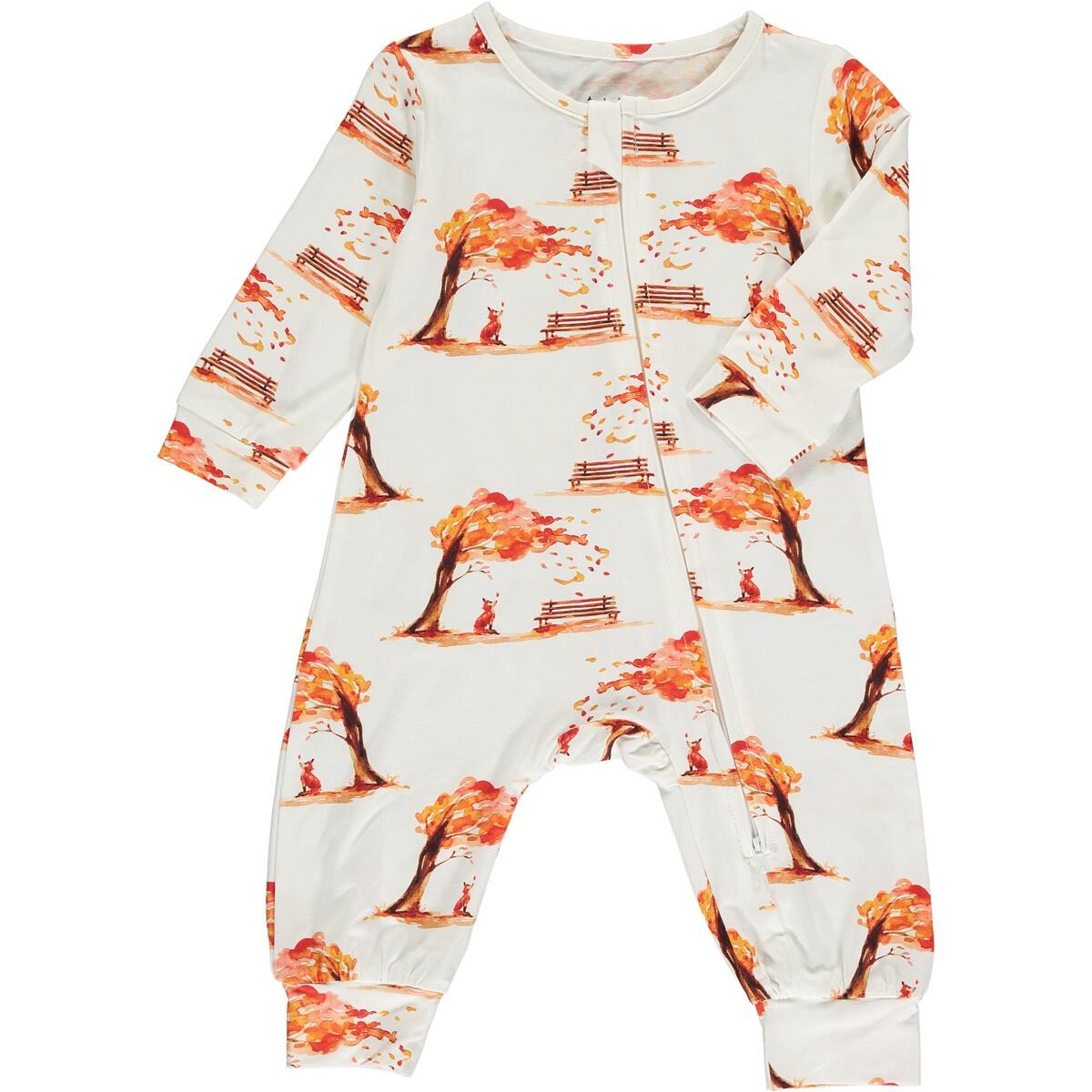Autumn Fields Zipper Romper