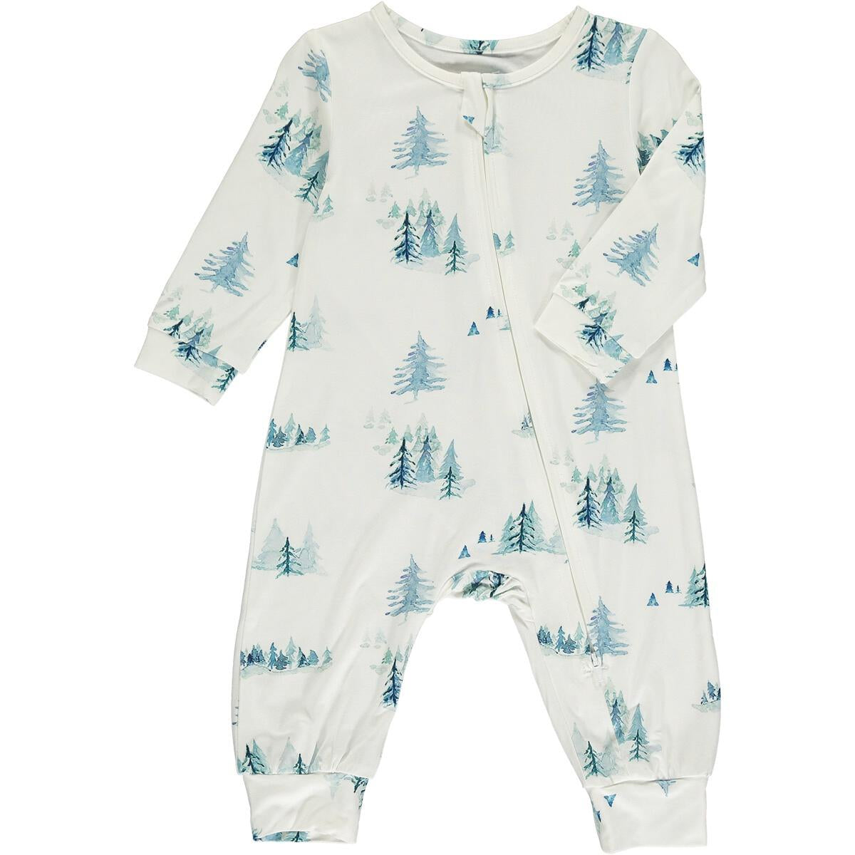 Winter Landscape Zipper Romper