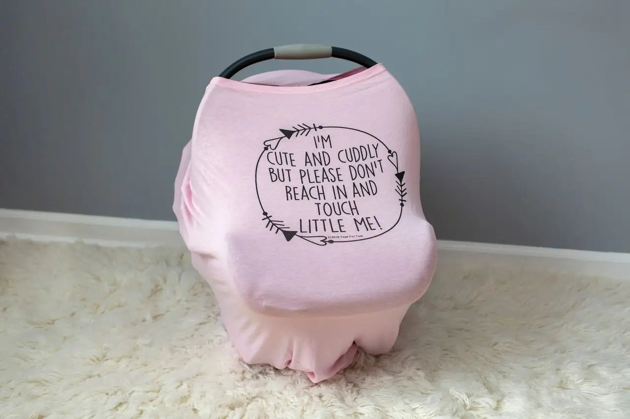 Pink No Touching Baby Car Seat Cover