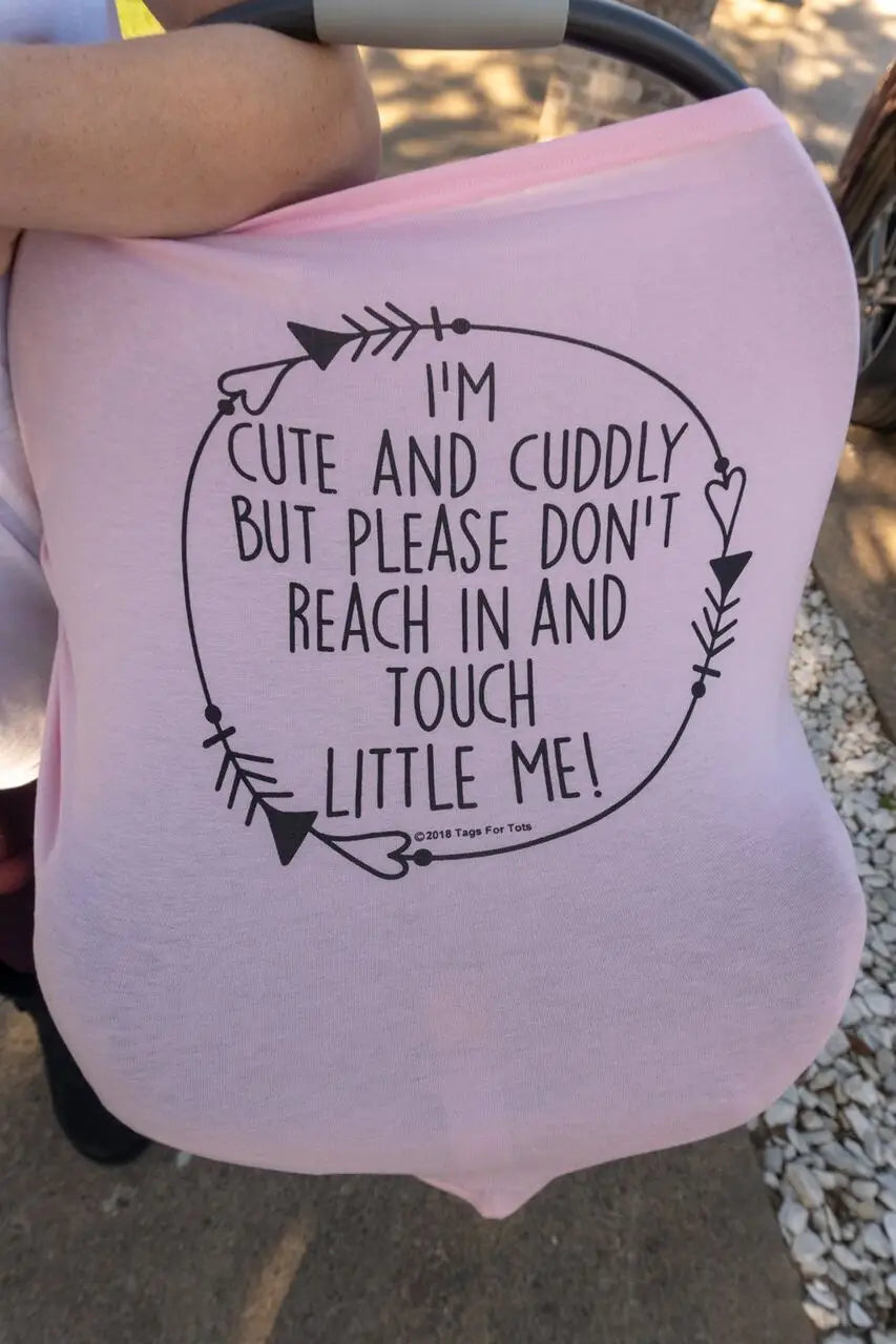 Pink No Touching Baby Car Seat Cover
