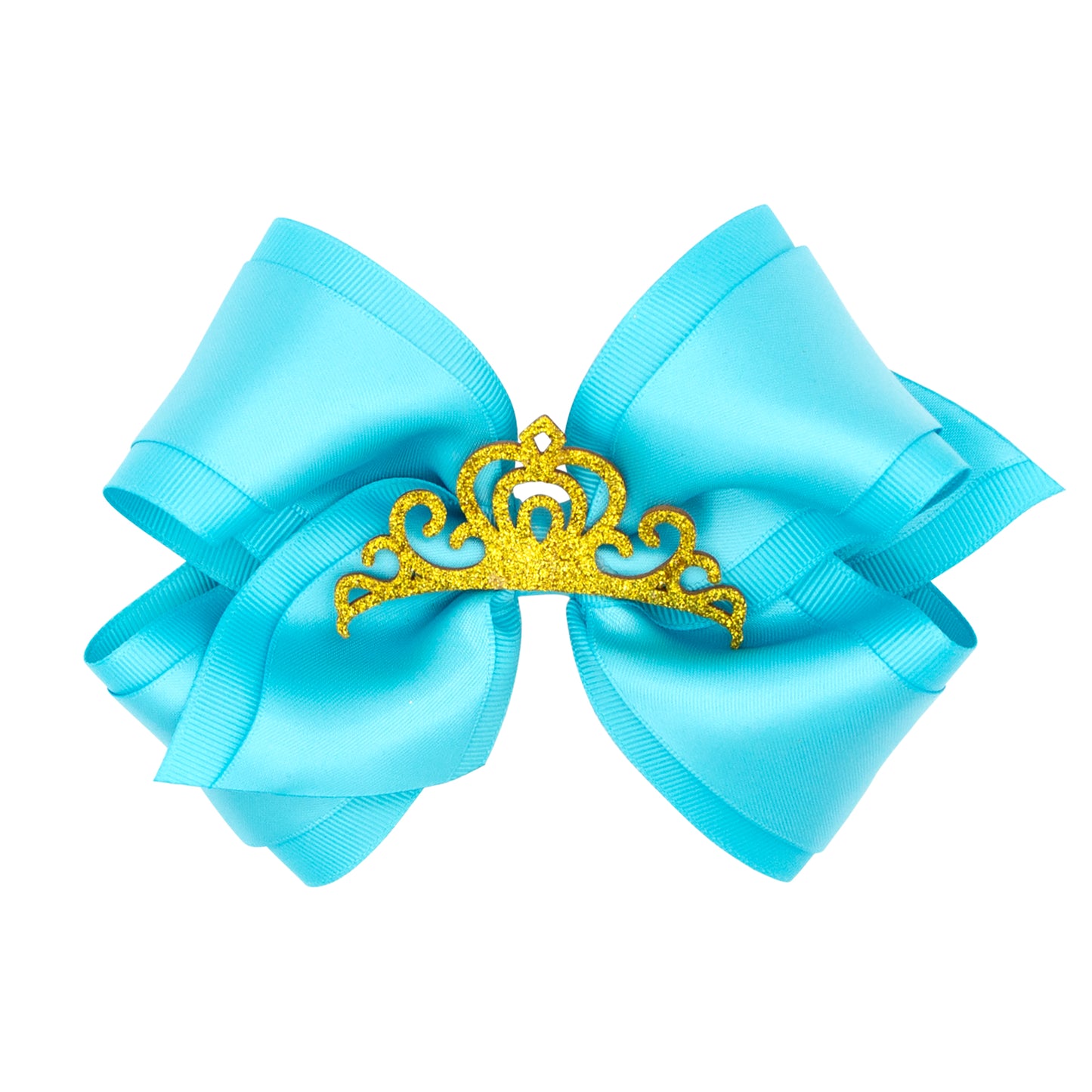 Princess Bow w/Satin Overlay and Glitter Crown