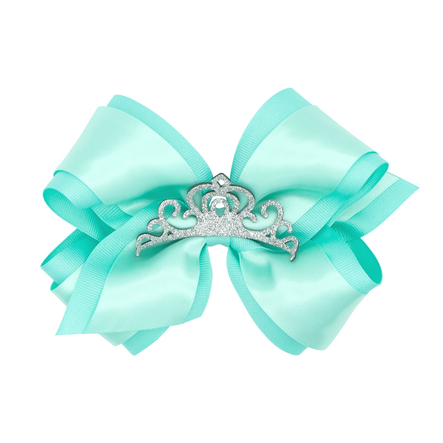 Princess Bow w/Satin Overlay and Glitter Crown