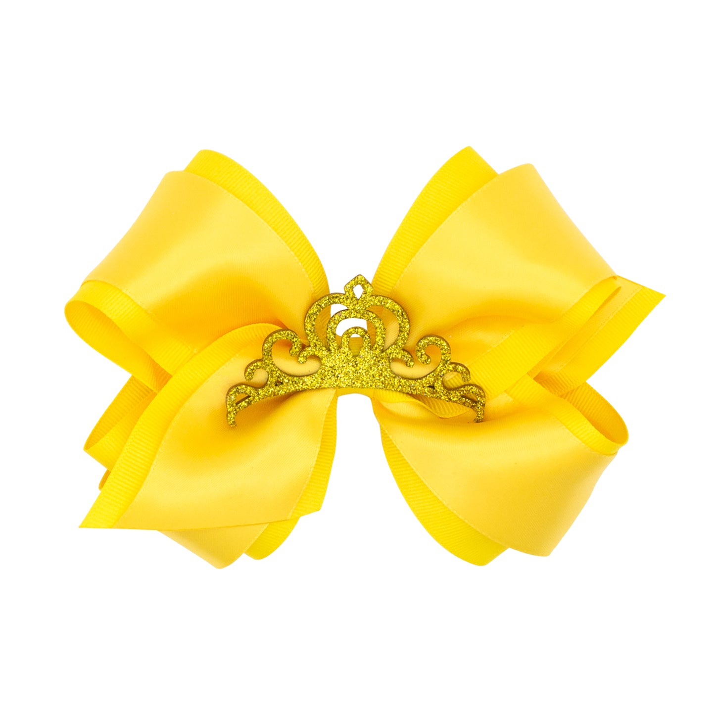 Princess Bow w/Satin Overlay and Glitter Crown