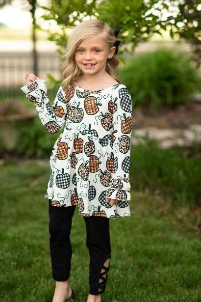 Leopard Pumpkin Fall 2 Pc Pant Set