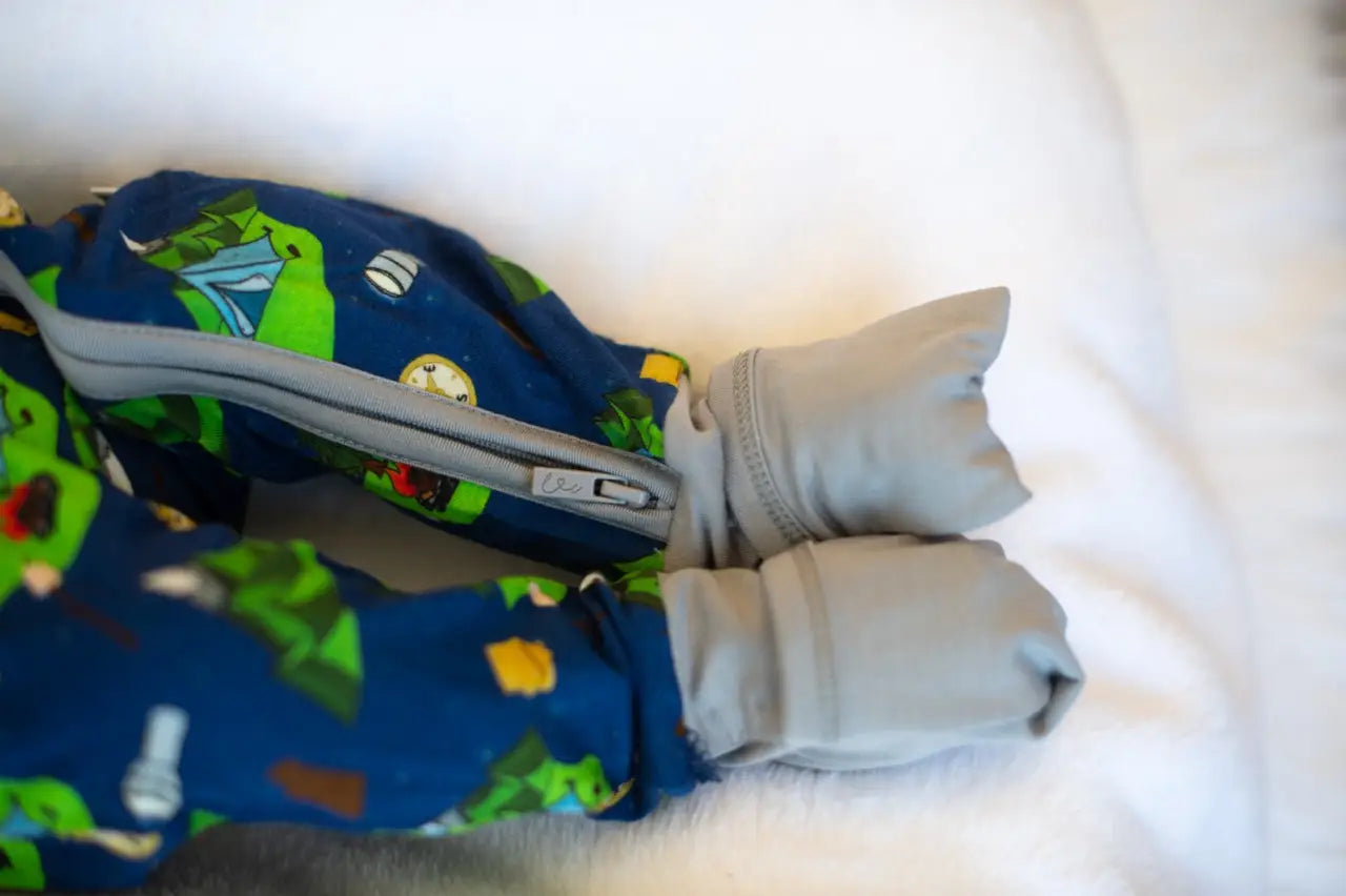 Party Animals Bamboo Zipper Convertible Footie