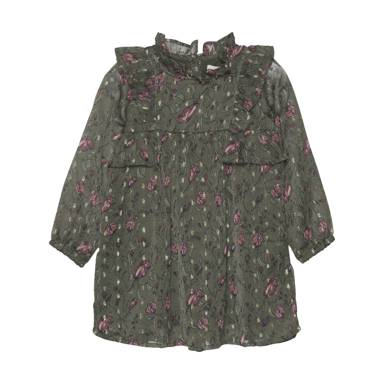 Olive Night Flower Dress
