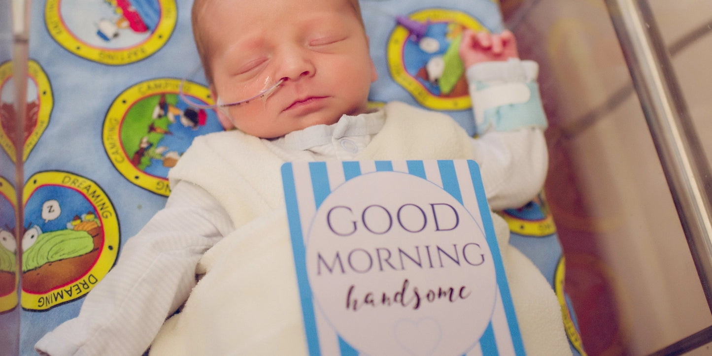 Boy NICU Milestone Cards