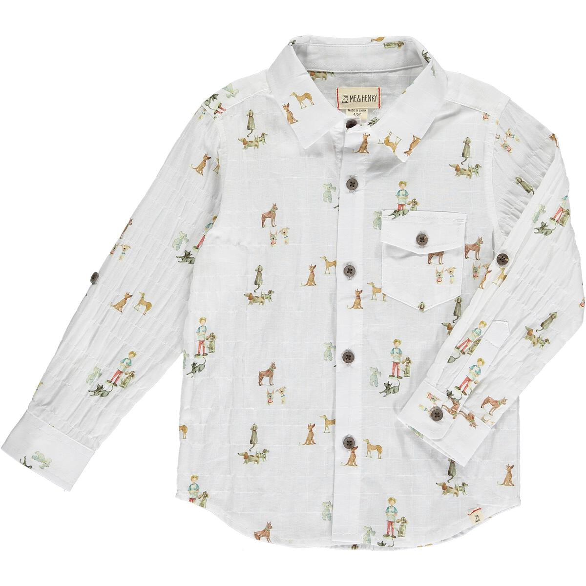 White Henry LS Button Up Shirt