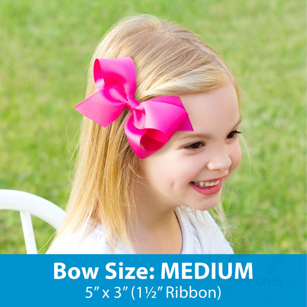 King Heather Printed Grosgrain Overlay Bow