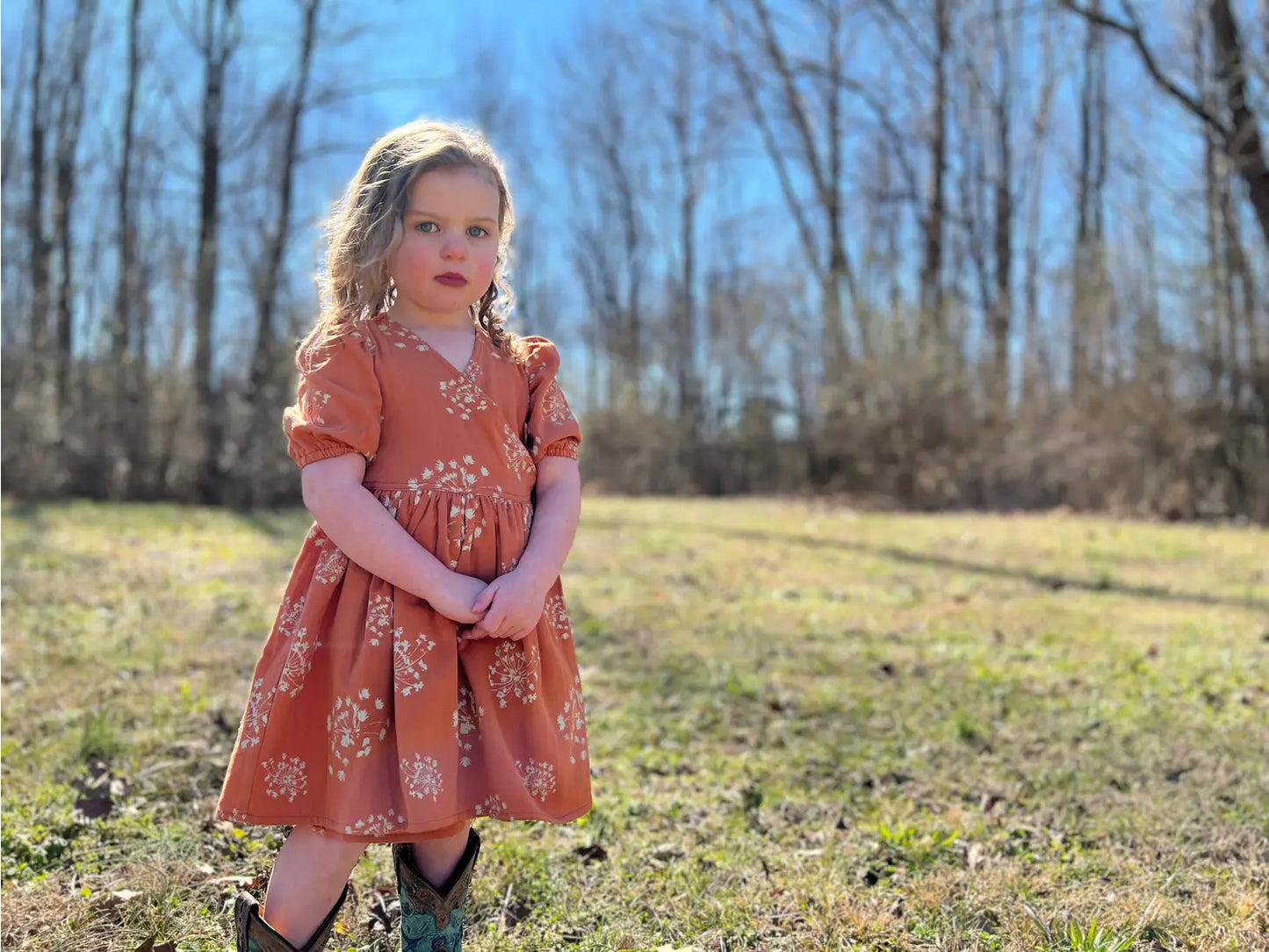 jody dress in pumpkin dandelion