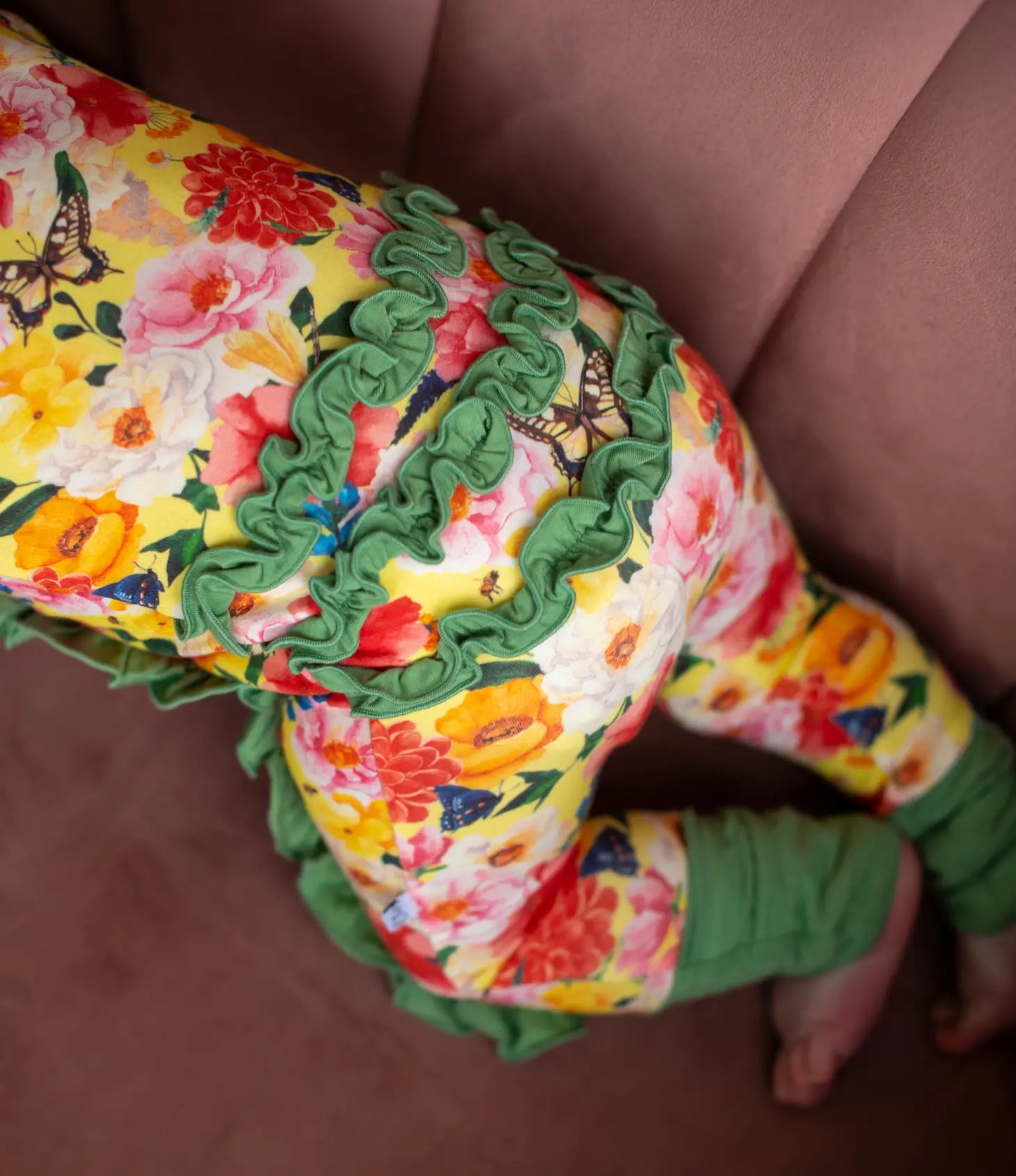 Hartley Bamboo Ruffle Convertible Zipper Footie