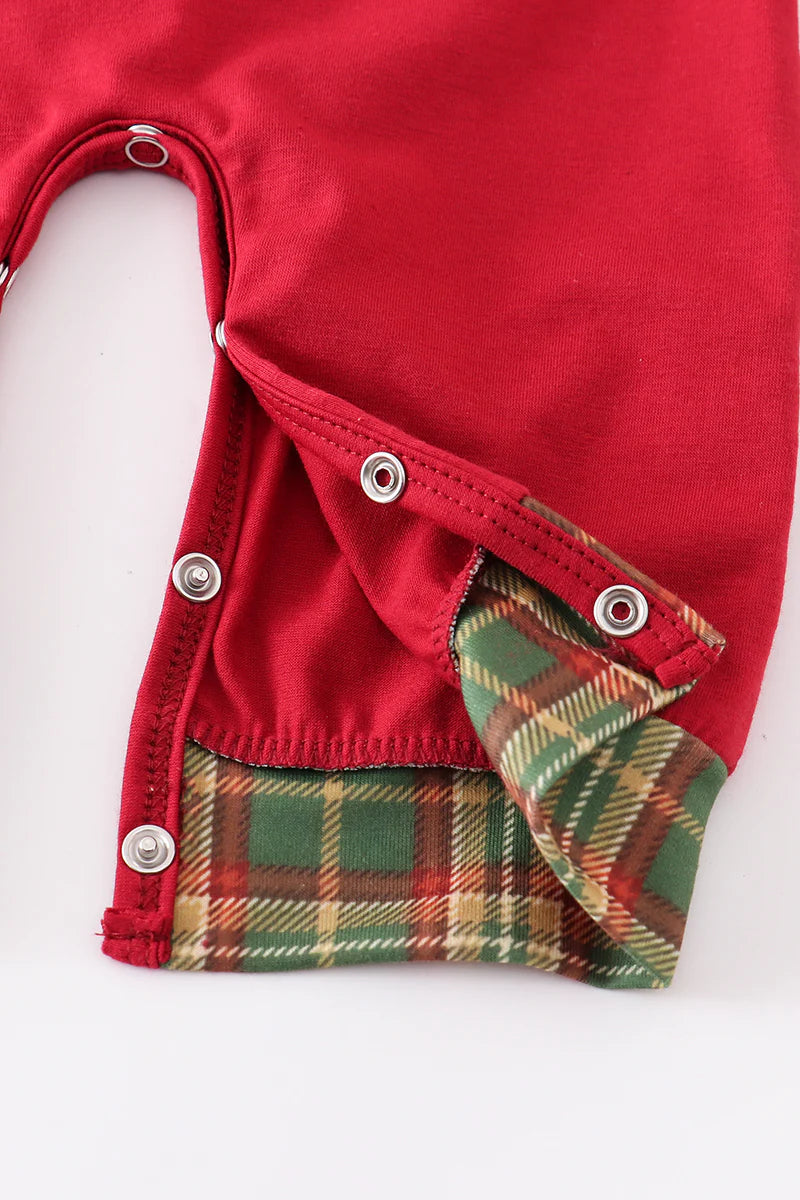 Maroon Nativity Applique Boy Romper
