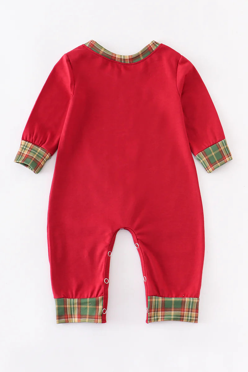 Maroon Nativity Applique Boy Romper