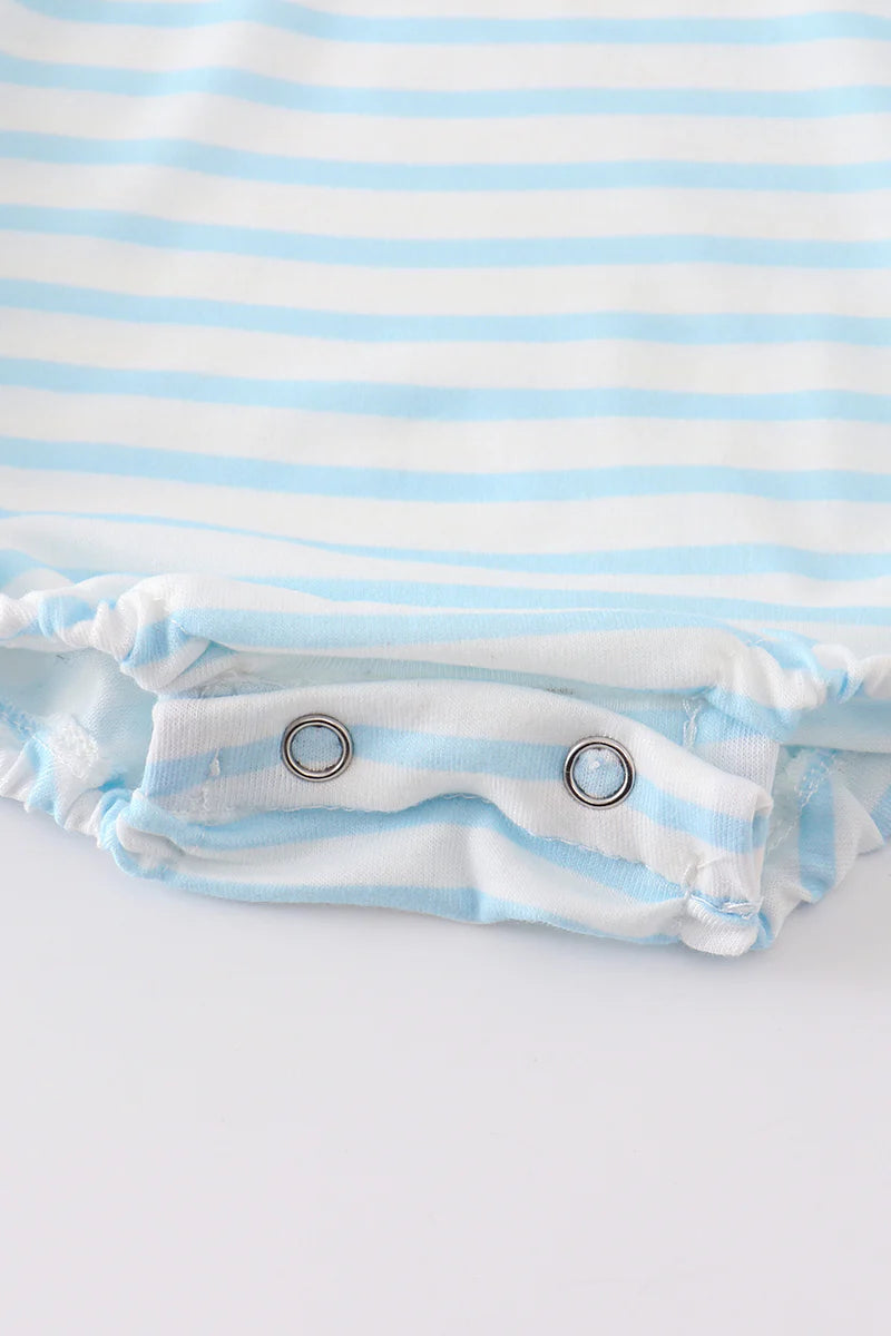 Blue Candy Cane Boy Romper