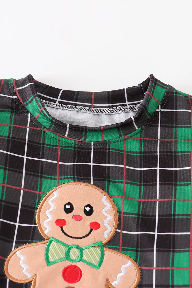 Gingerbread Plaid Applique Pant Set