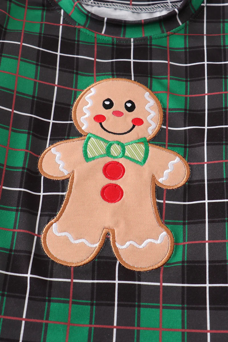 Gingerbread Plaid Applique Pant Set