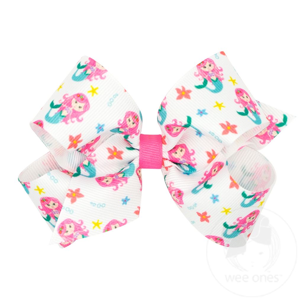 Mermaid Print Hair Bow