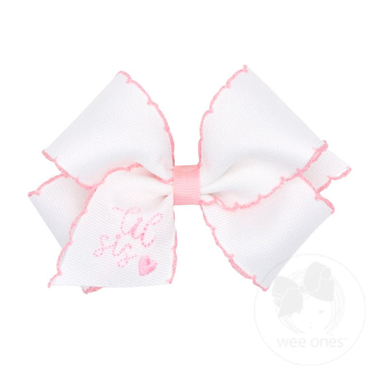 "Lil Sis" Embroidered Moonstitch GG Bow