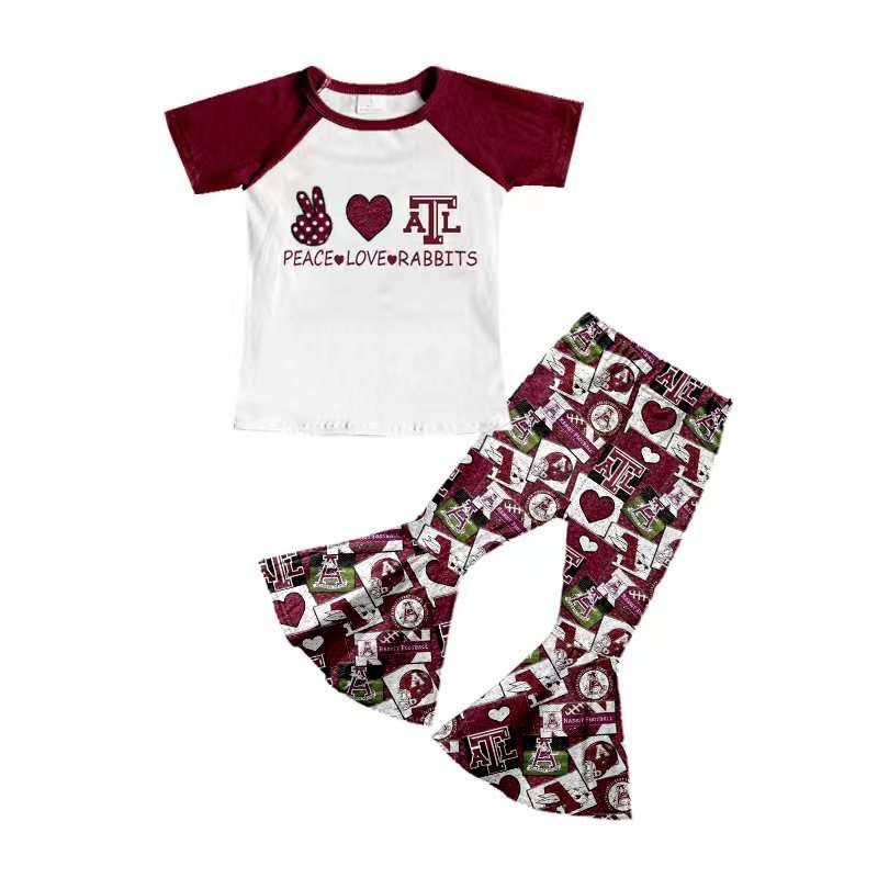 Girl's School Spirit Bell Pants Set