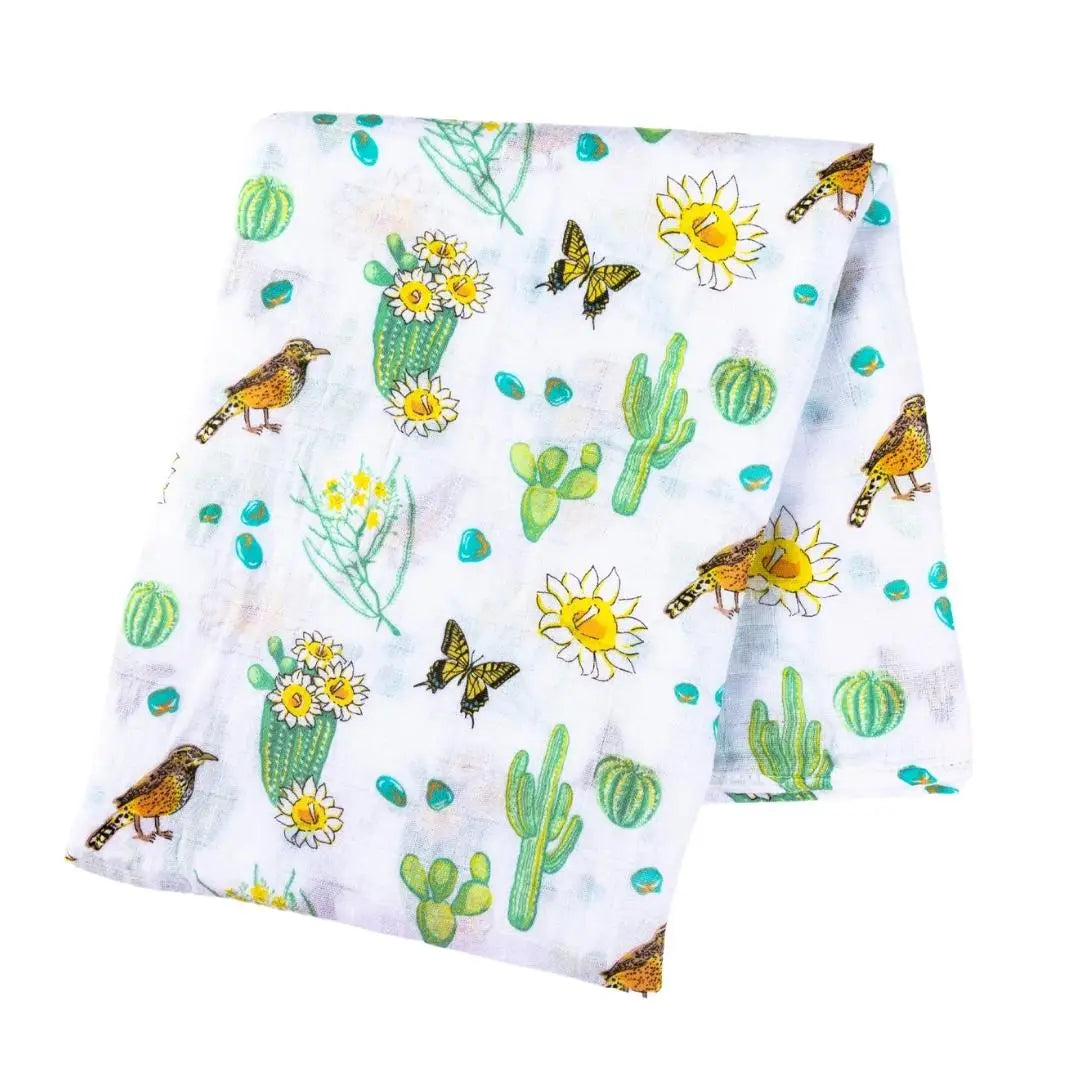 Cactus Blossom Baby Swaddle Blanket (Unisex)