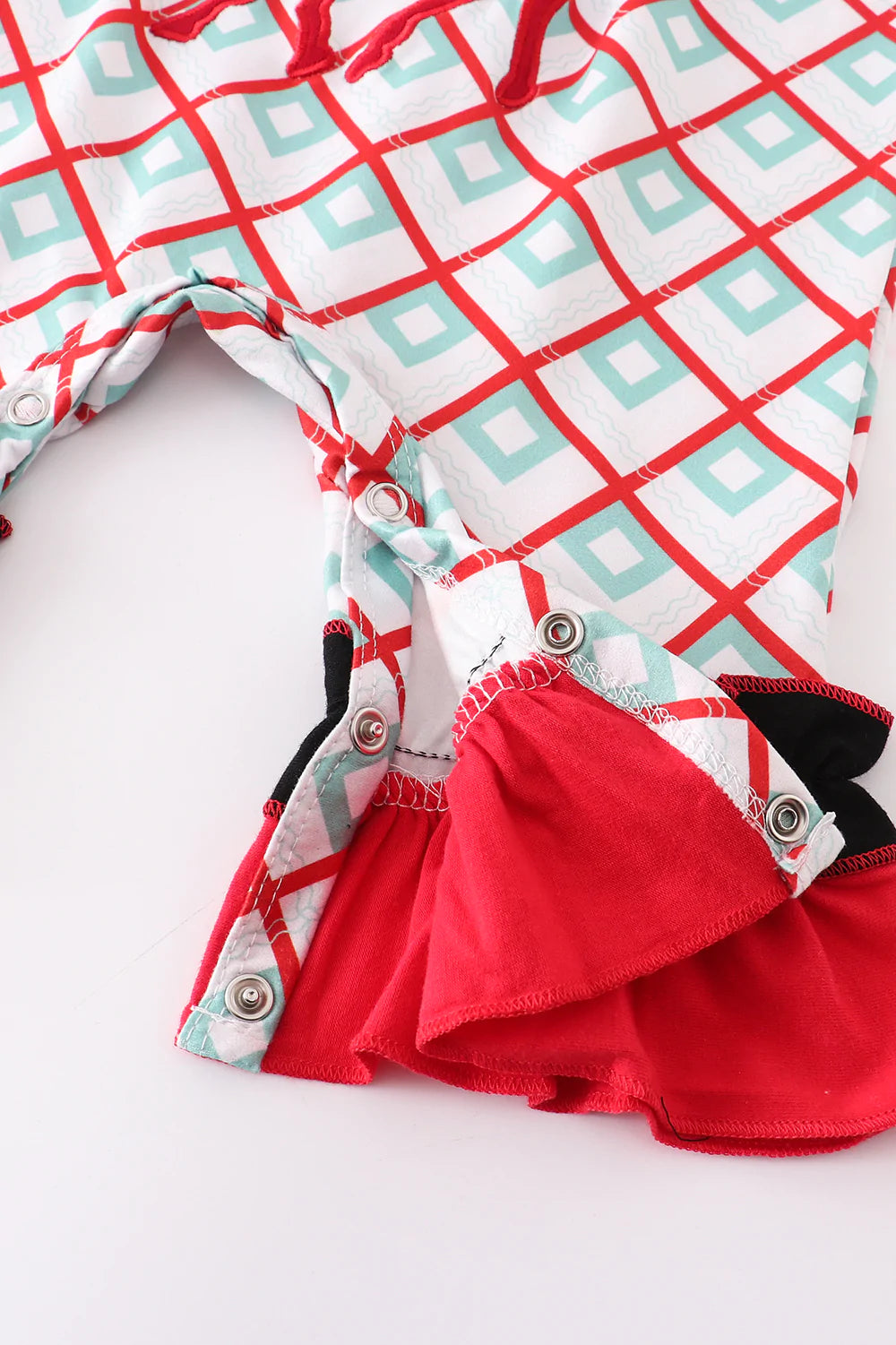 Red Plaid Reindeer Romper