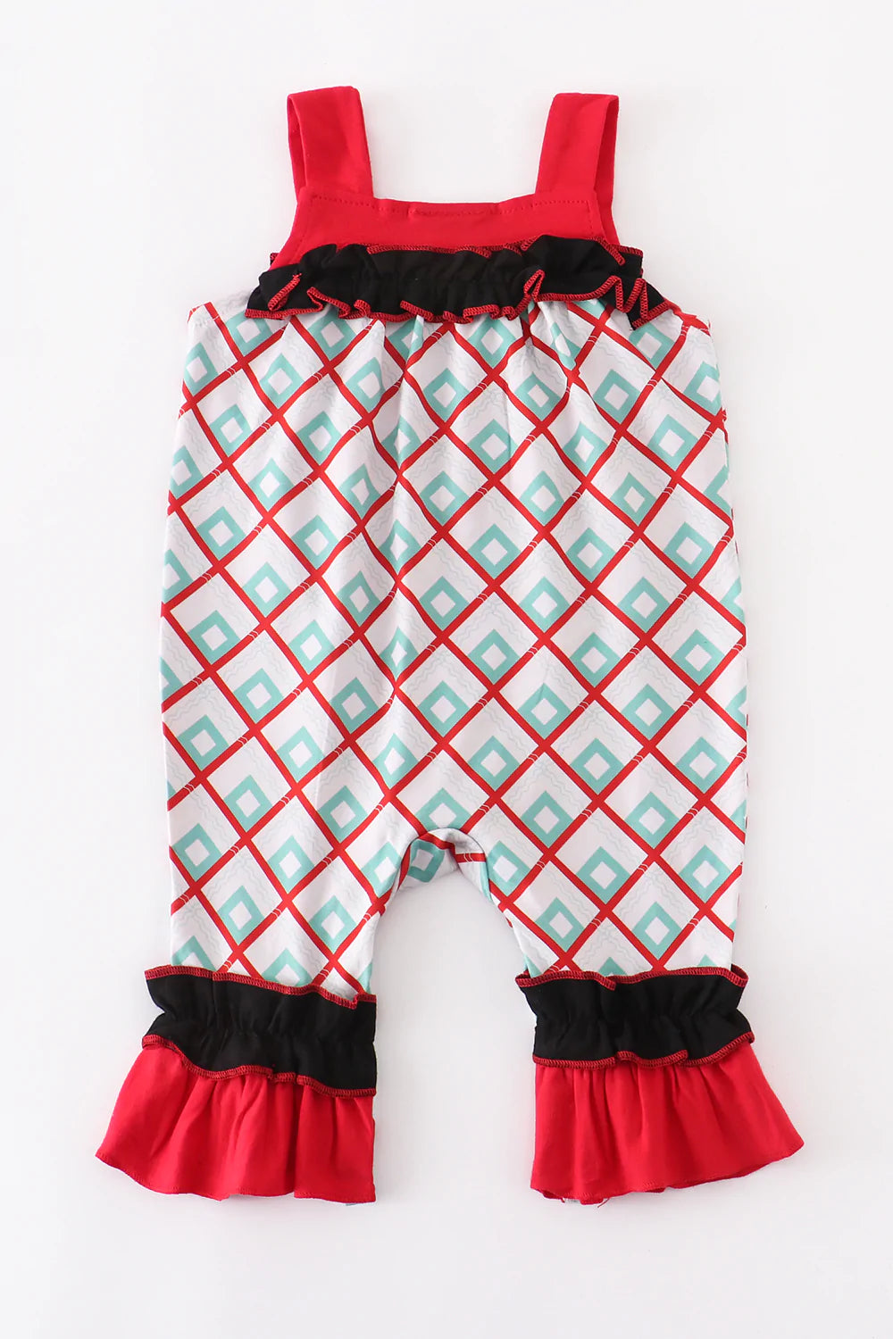 Red Plaid Reindeer Romper