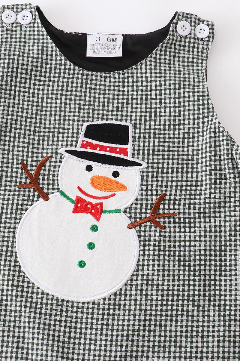 Green plaid snowman