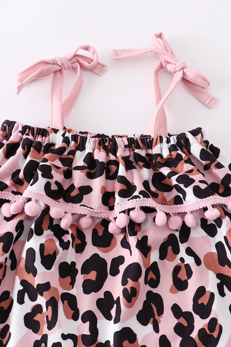 Pink Leopard Print Baby Romper
