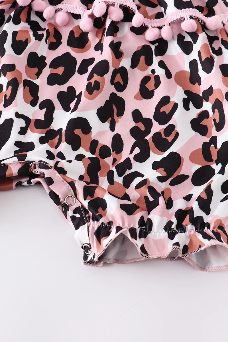 Pink Leopard Print Baby Romper