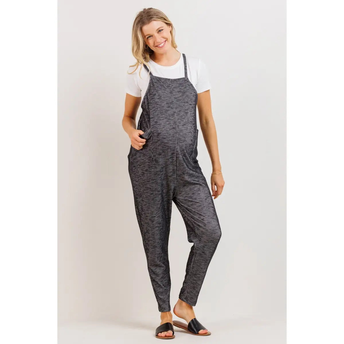 Two Tone Loose Fit Maternity Jumpsuit