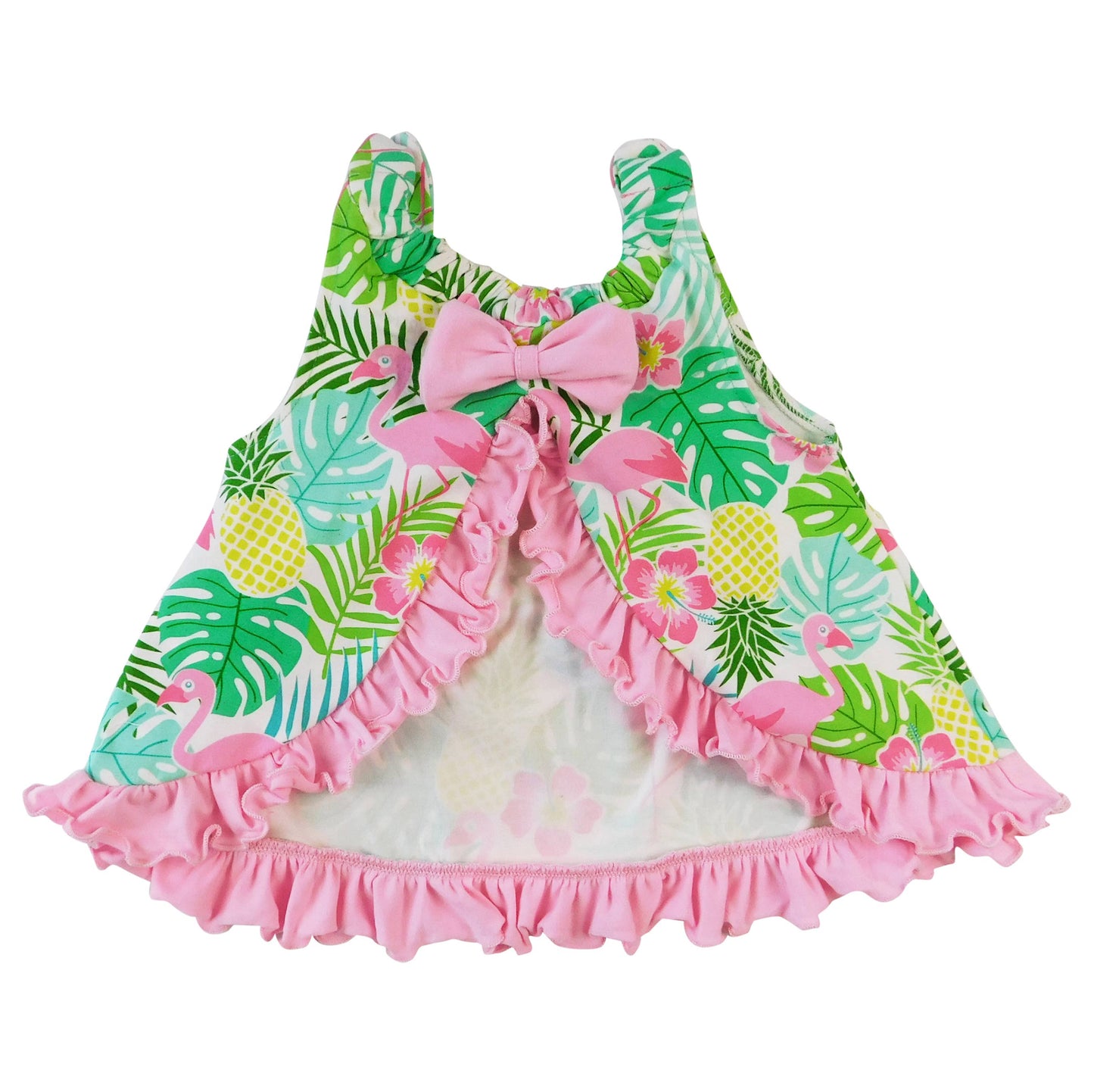 Swing Tank Top Bow Tropical Flamingo