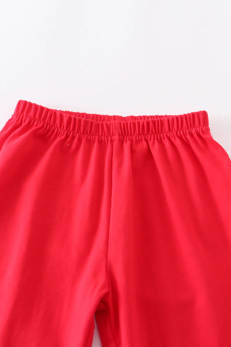 Black Stripe Santa Applique Pant Set