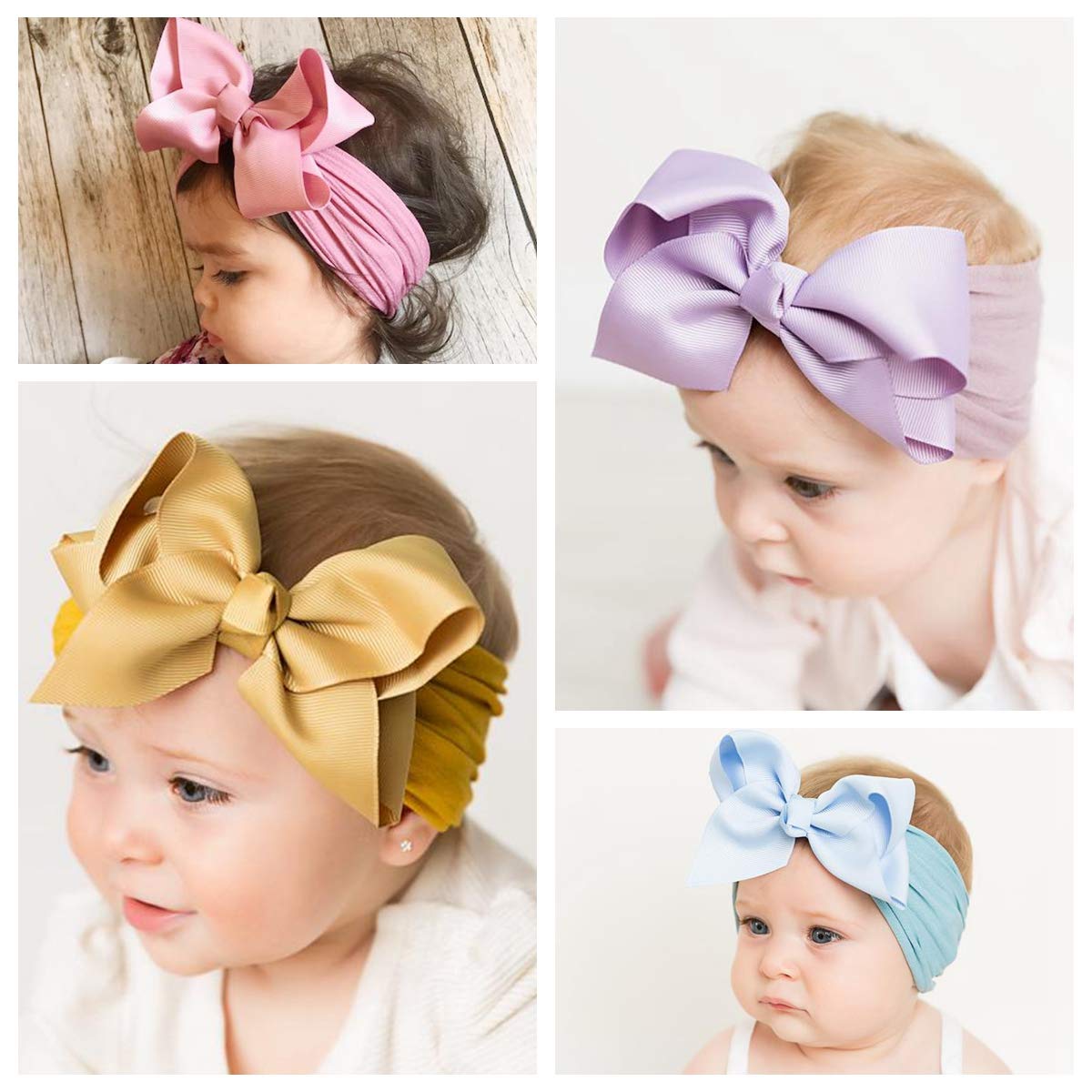 6In Girls Big Bow Turban Headband