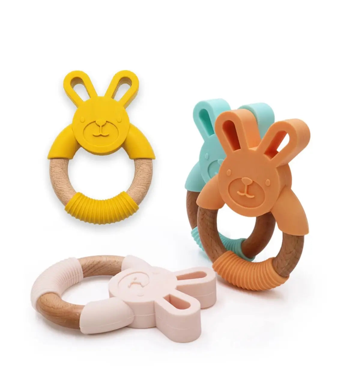 Bunny Teether - Silicone and Beachwood