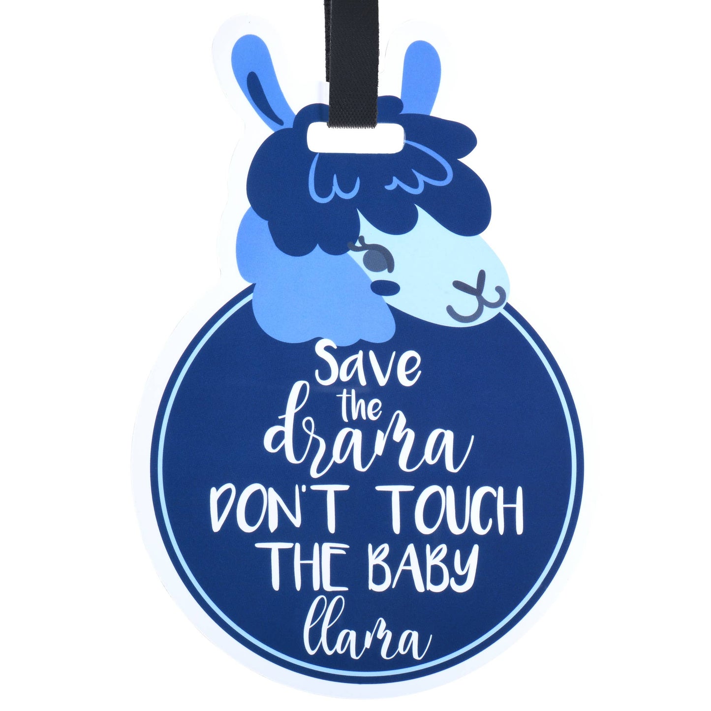Blue Llama No Touching Car Seat and Stroller Tag
