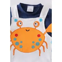Blue Striped Crab 2 PC Applique Set