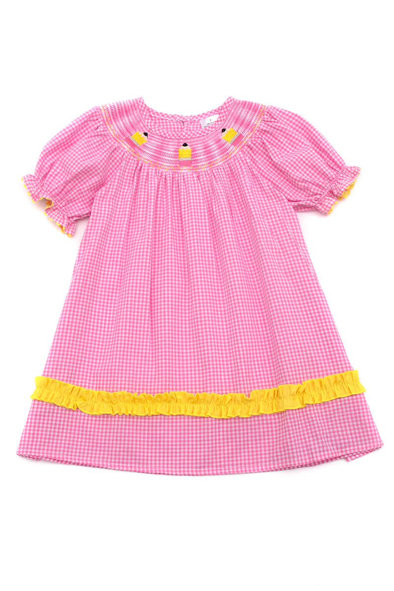 Pink Pencil Smocked Dress