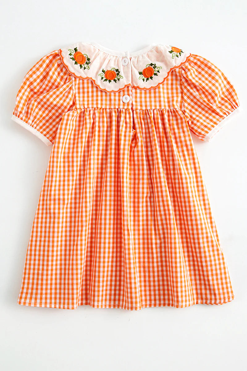 Orange Plaid Dress