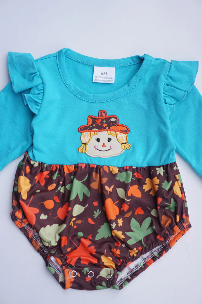Blue Scarecrow romper