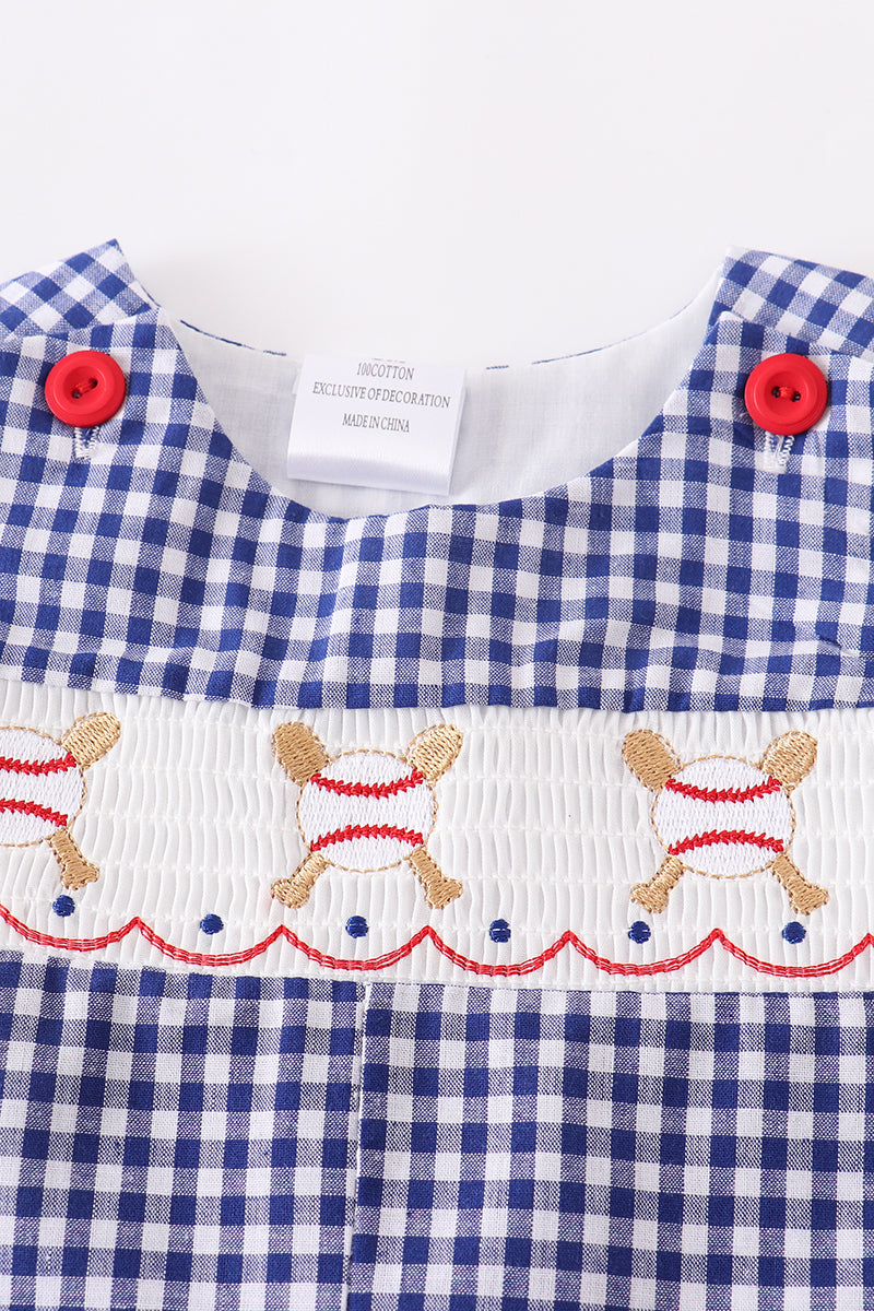 Blue Plaid Baseball Infant Boy Jon Jon