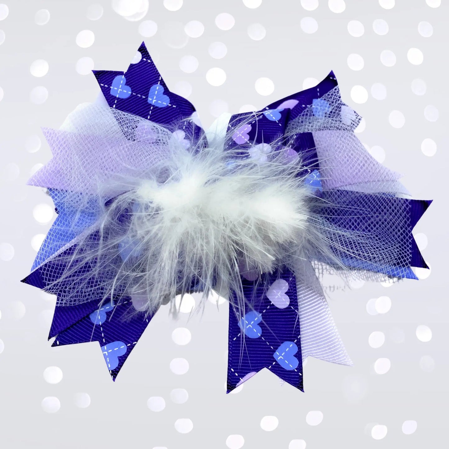 Girls Marabou Puff Layered Boutique Hair Bow