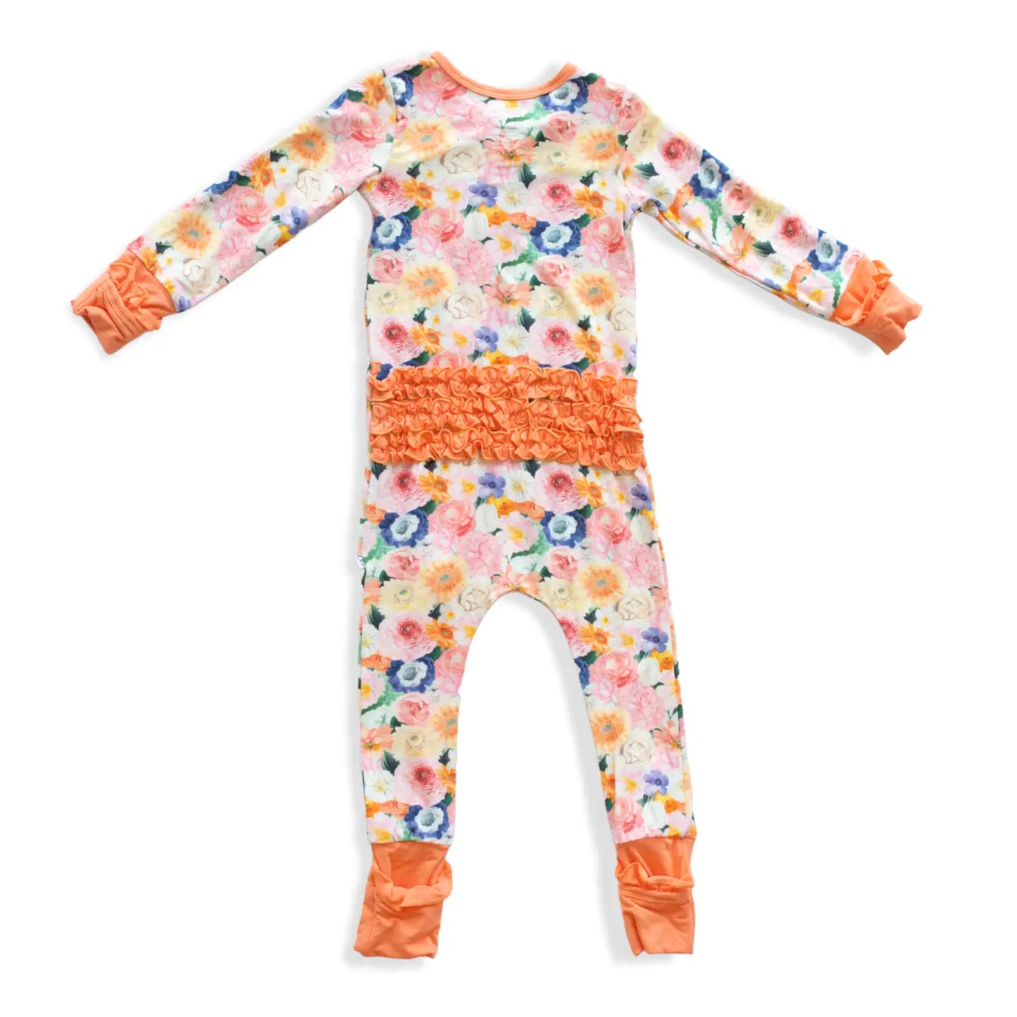 Melitta Bamboo Ruffle Convertible Snap Footie