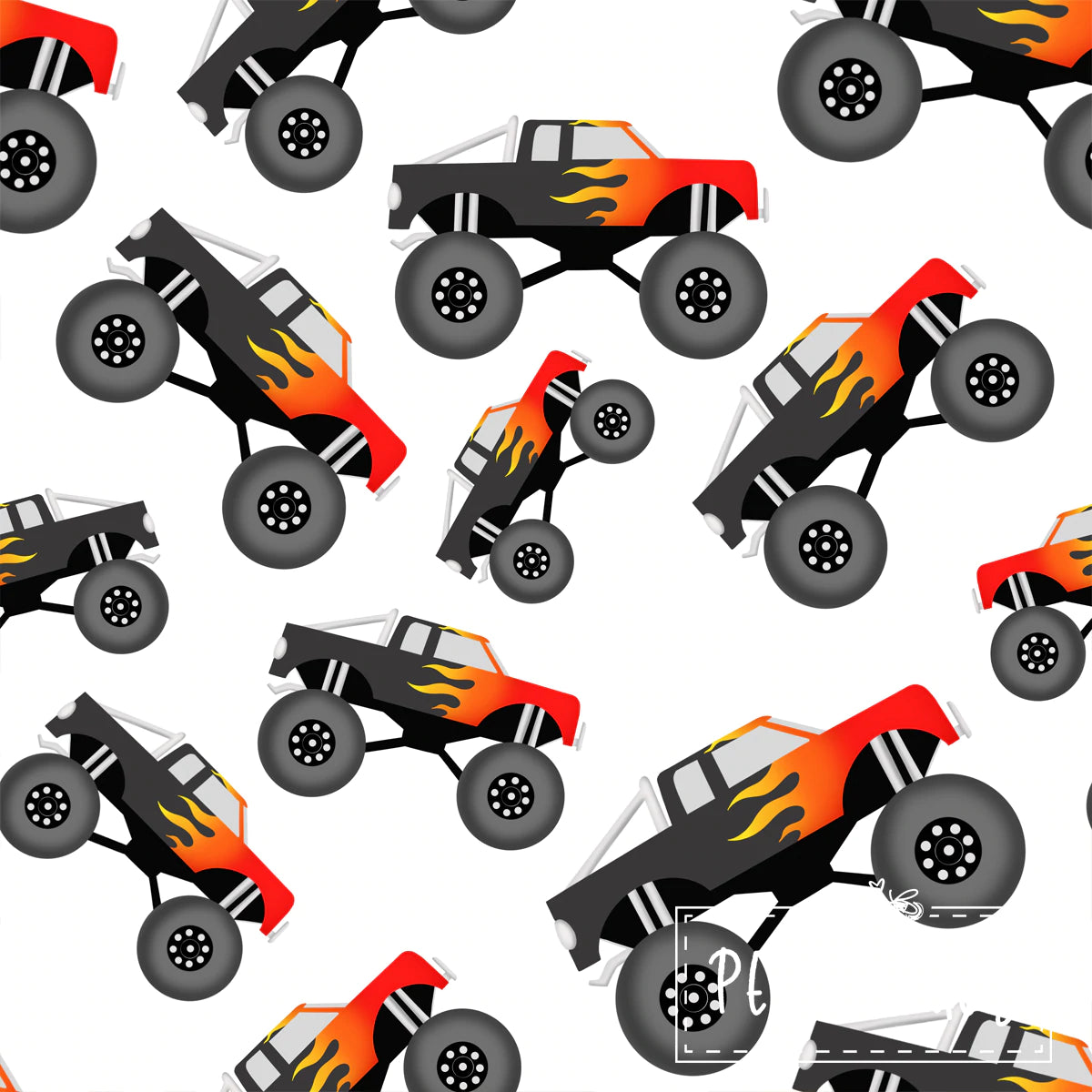 Monster Trucks Boys Infant Romper
