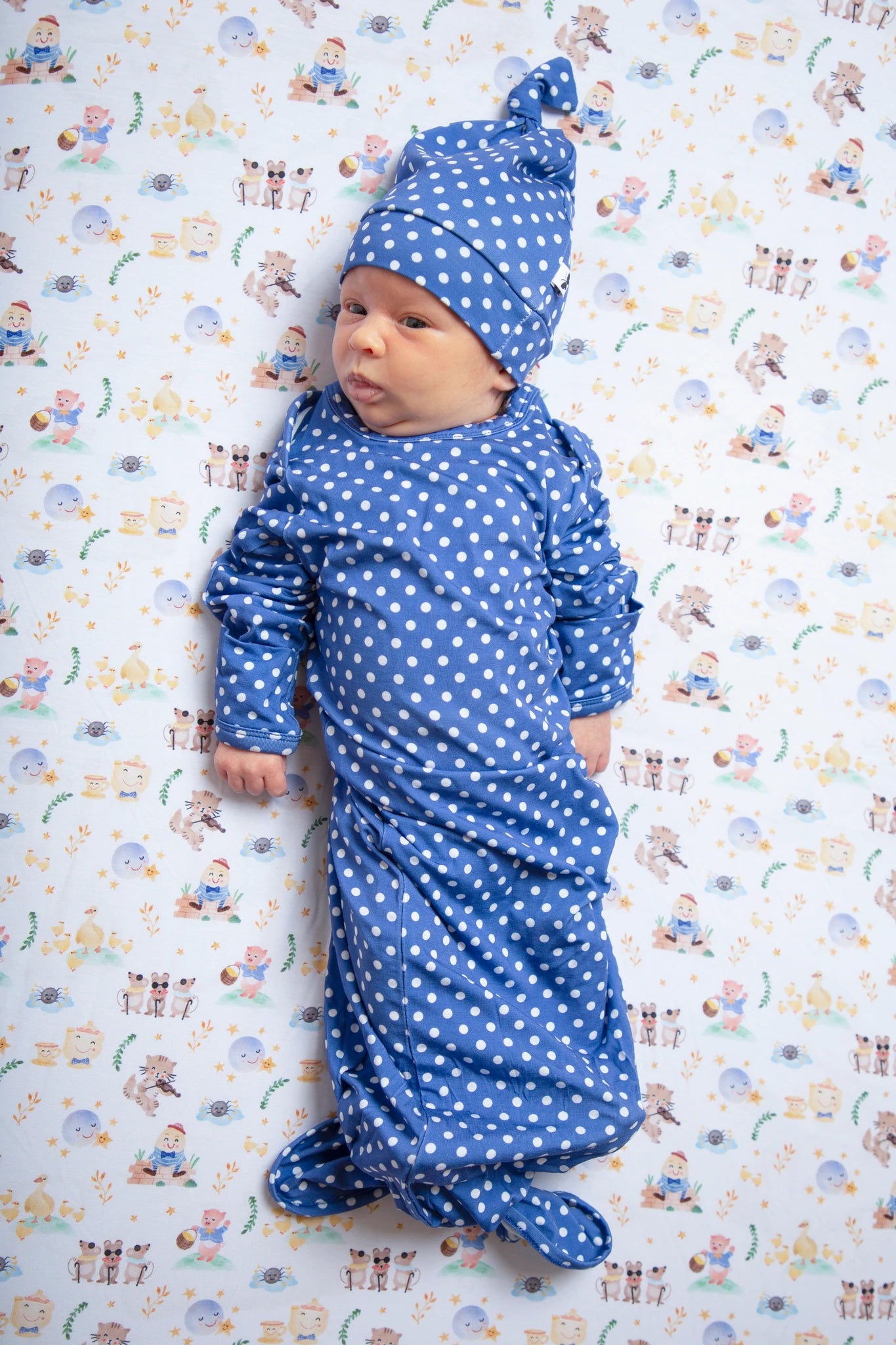 Nursery Rhymes Blue Polka Dots Gown