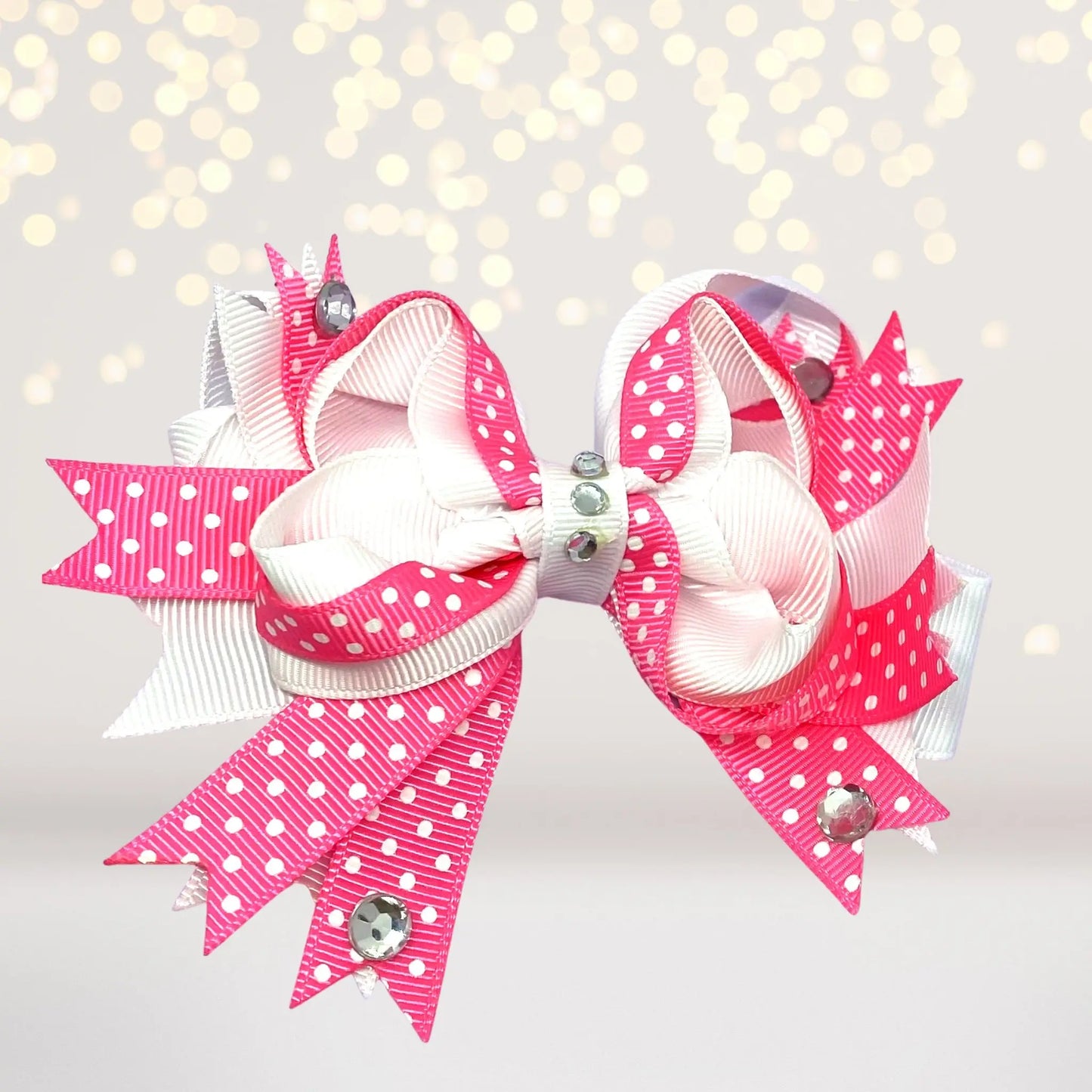 Girls Boutique Hair Bow With Sparkly Bling Stones