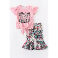Stay Wild Off the Shoulder Bell Pant Set