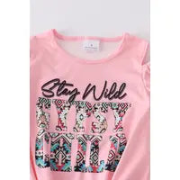 Stay Wild Off the Shoulder Bell Pant Set
