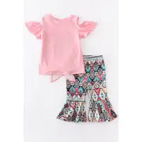 Stay Wild Off the Shoulder Bell Pant Set