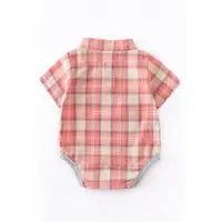 Rust Plaid Baby Boy Shirt Bubble