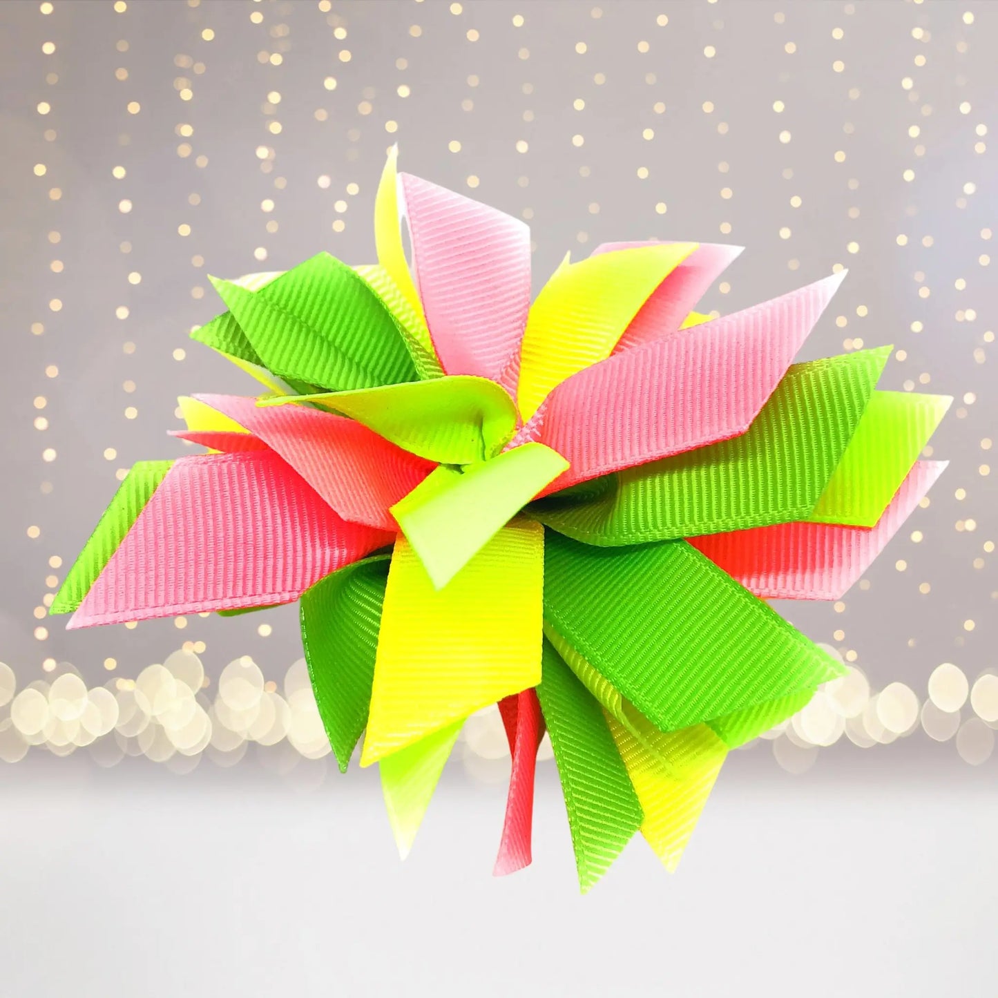 Girls Small Pom Pom Hair Bow